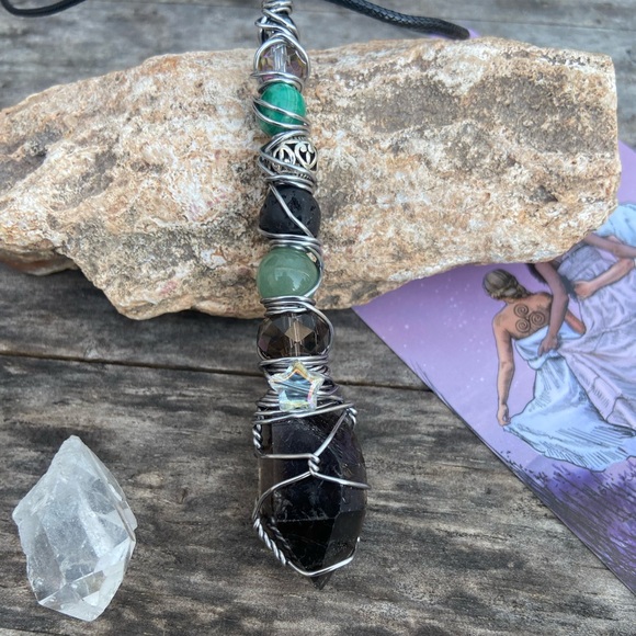 ariesmoon89 Other - Wire Wrapped Smoky Quartz Point Sorcery Wand / Necklace / Oddity